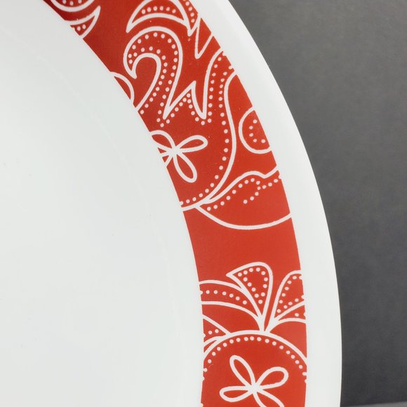 Corelle Dining Corelle Bandhani Dinner Plates White Plate Dark Red